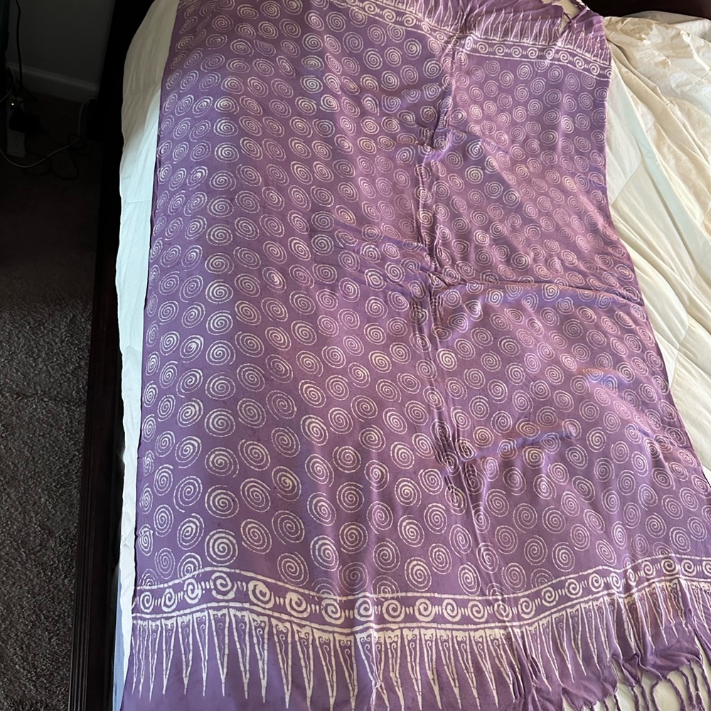 Purple Spiral Patterned sarong, tapestry or shawl